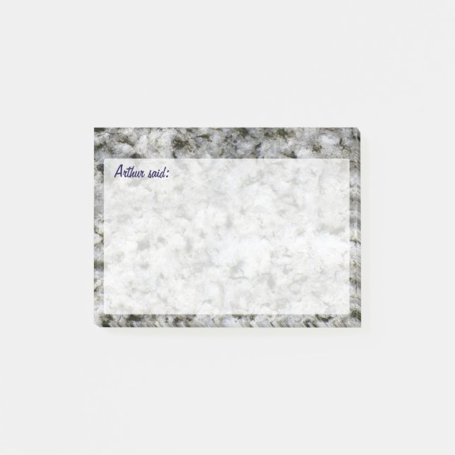 Geology White Granite Rock Texture with Text Post-it Notes (Front)