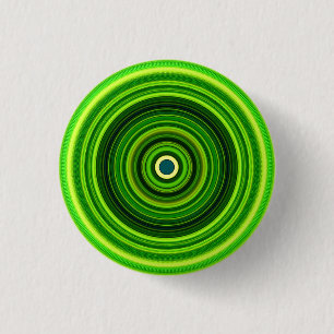 Geomagnetic Green Mandala-25436 1 Inch Round Button