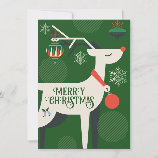 Geomatric classic deer christmas decor Invitation (Front)