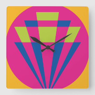 GEOMESKY DIAMOND BY MASANSER PIXELAT SQUARE WALL CLOCK