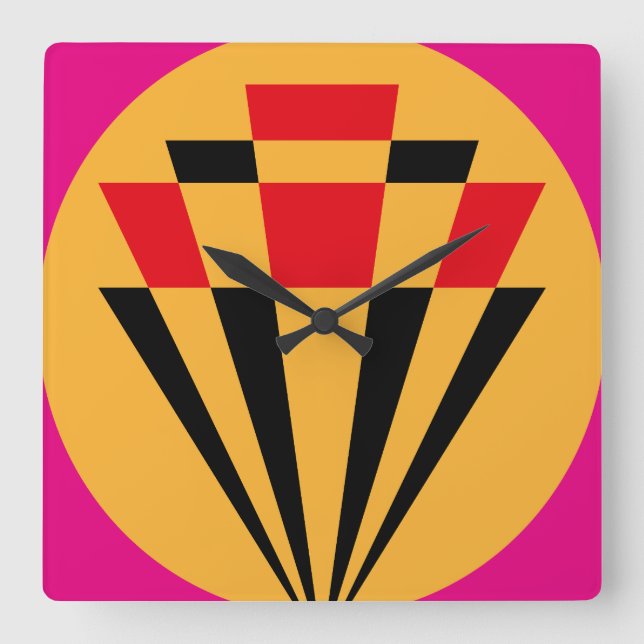 GEOMESKY DIAMOND BY MASANSER PIXELAT SQUARE WALL CLOCK (Front)
