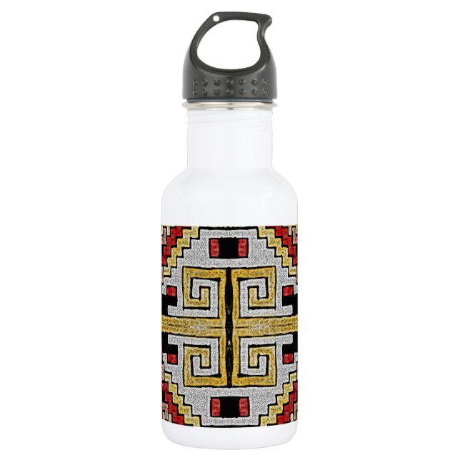 Geomethric Tribal/Ethnic Pattern 532 Ml Water Bottle (Front)