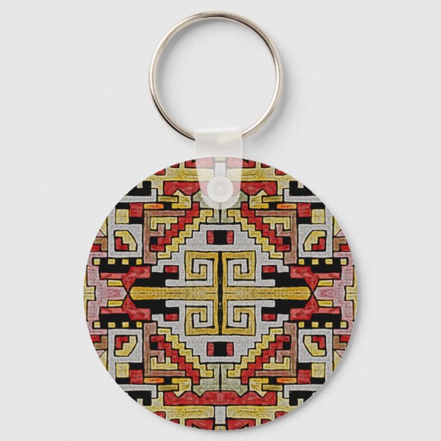 Geomethric Tribal/Ethnic Pattern Keychain (Front)