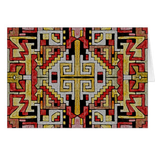 Géométhrique Tribal/Ethnic Motif rouge et jaune