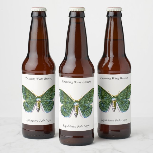 Geometra papilionaria - The Large Emerald Moth Beer Bottle Label (Bottles)