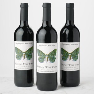 Geometra papilionaria - The Large Emerald Moth Wine Label