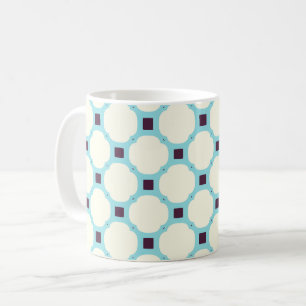 Geometric 010 neutral & blue coffee mug