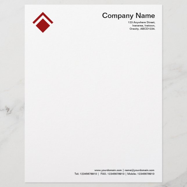 Geometric 01 - Ruby Red Letterhead (Front)
