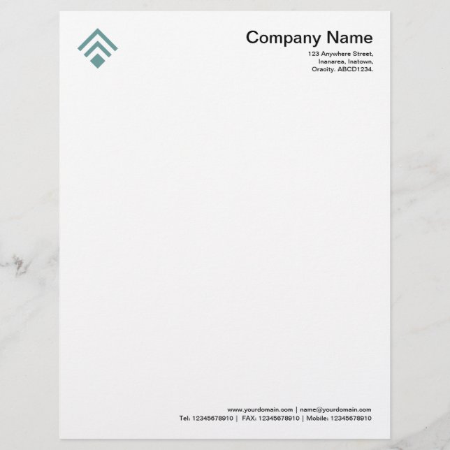 Geometric 02 - Ocean Green Letterhead (Front)