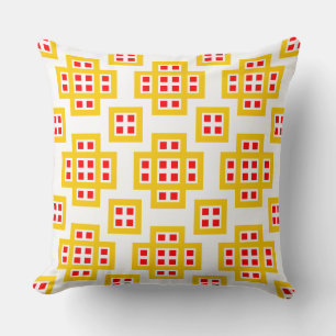 Geometric 030614 - Amber and Red on White Throw Pillow