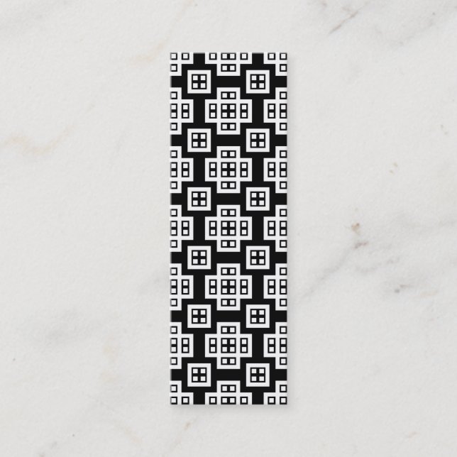 Geometric 030614 - White on Black Mini Business Card (Front)