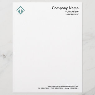 Geometric 03 - Ocean Green Letterhead