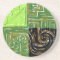GEOMETRIC 1 Coaster 4.5" Round CHARTREUSE
