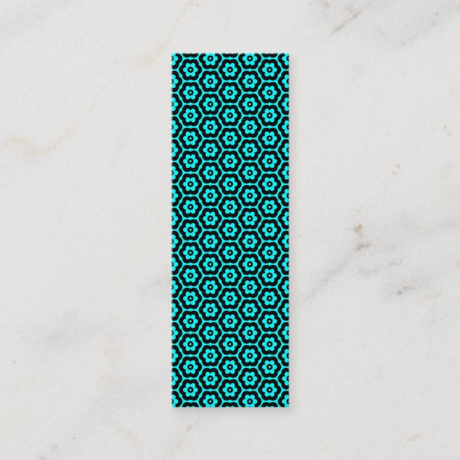 Geometric 280514 (03) - Black on Cyan Mini Business Card (Front)