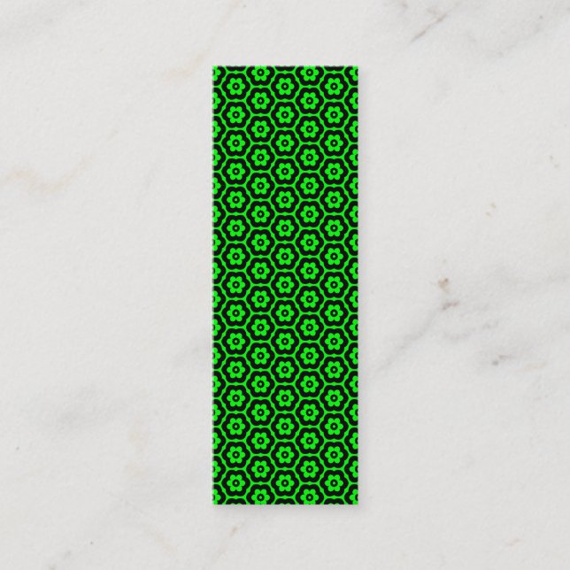 Geometric 280514 (03) - Black on Green Mini Business Card (Front)