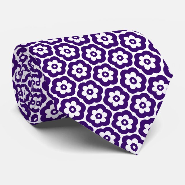 Geometric 280514 (03) - Deep Purple on Yellow Tie (Rolled)