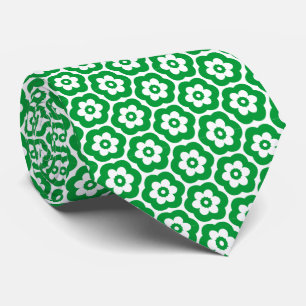 Geometric 280514 (03) - Grass Green on White Tie