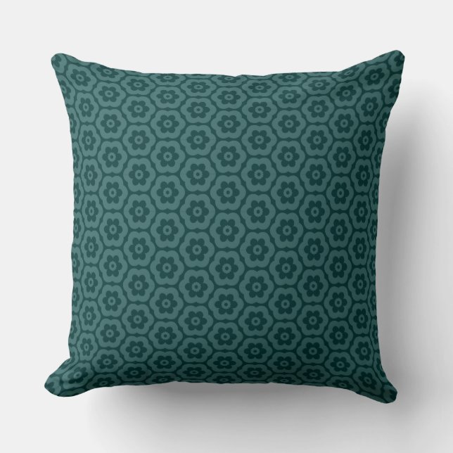Geometric 280514 (03) - Moss Green on Dk Moss Throw Pillow (Front)