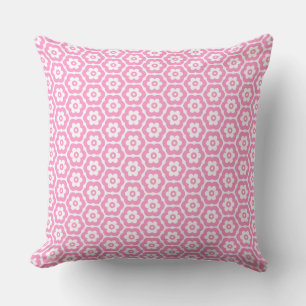 Geometric 280514 (03) - Pink on White Throw Pillow