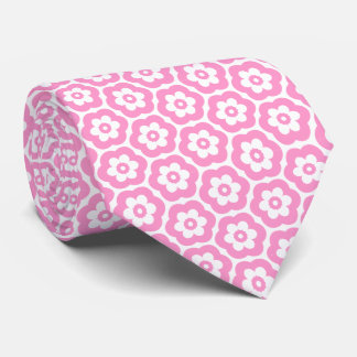 Geometric 280514 (03) - Pink on White Tie