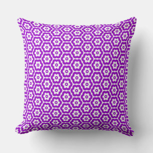 Geometric 280514 (03) - Purple on White Throw Pillow