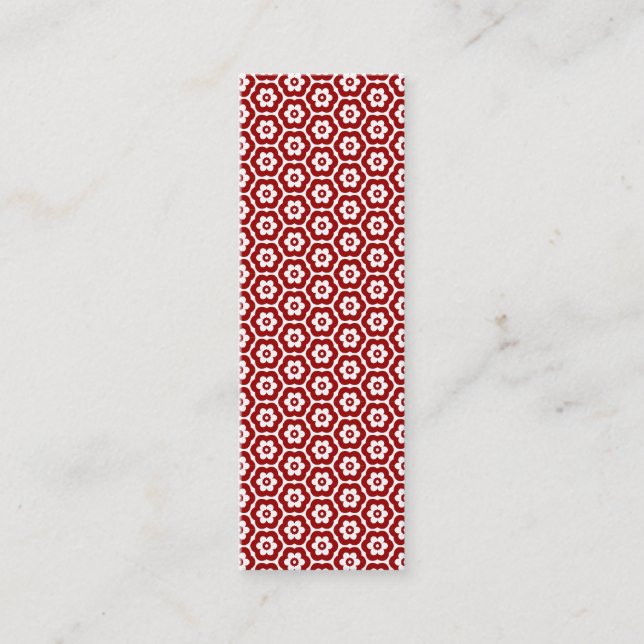 Geometric 280514 (03) - Ruby Red on White Mini Business Card (Front)