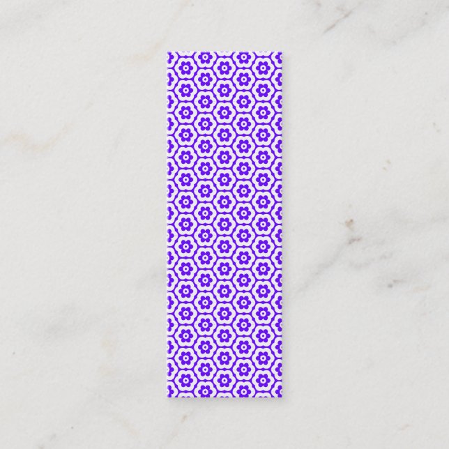 Geometric 280514 (03) - White on Purple Mini Business Card (Front)