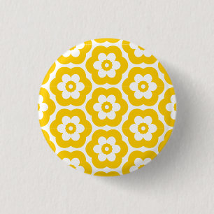 Geometric 290514 (3) - Amber on White 1 Inch Round Button