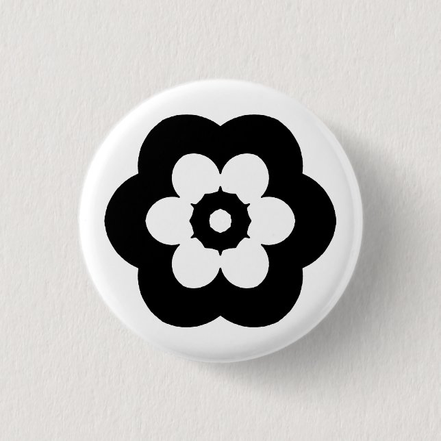 Geometric 290514 (3) - Black 1 Inch Round Button (Front)