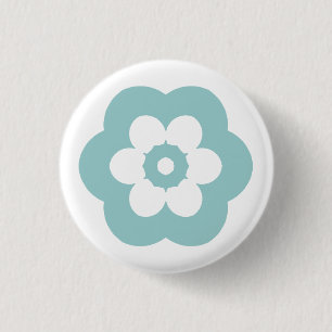 Geometric 290514 (3) - Light Blue Green on White 1 Inch Round Button