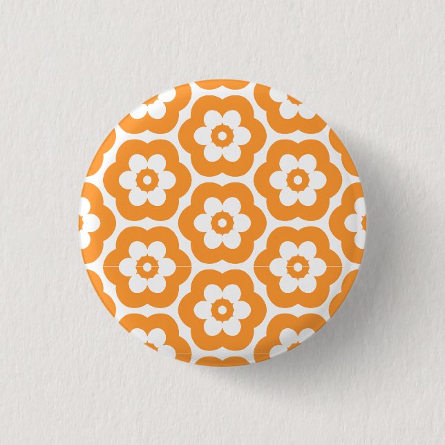 Geometric 290514 (3) - Light Orange on White 1 Inch Round Button (Front)