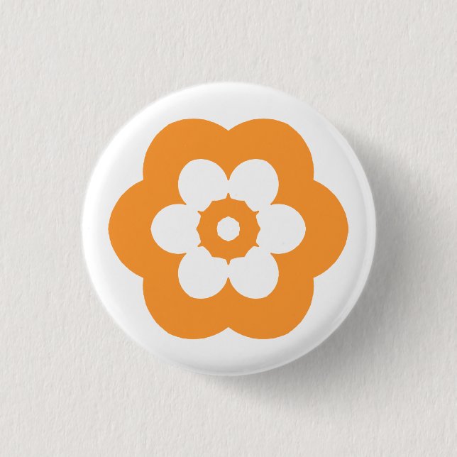 Geometric 290514 (3) - Light Orange on White 1 Inch Round Button (Front)