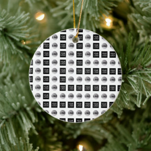 Geometric 2 Logo Pattern Design Ceramic Ornament