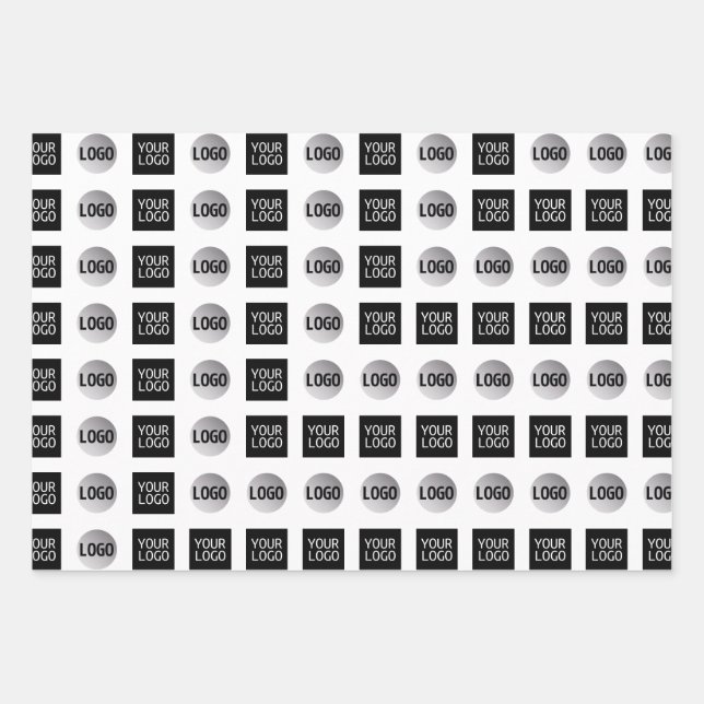 Geometric 2 Logo Pattern Design Wrapping Paper Sheet (Front)