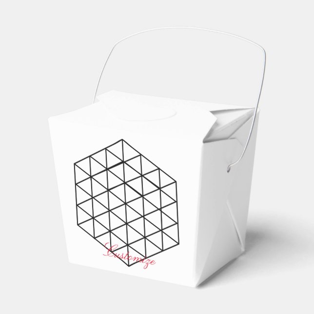 Geometric 3-D Cube Thunder_Cove Favor Box (Front Side)