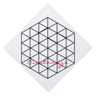 Geometric 3-D Cube Thunder_Cove Graduation Cap Topper