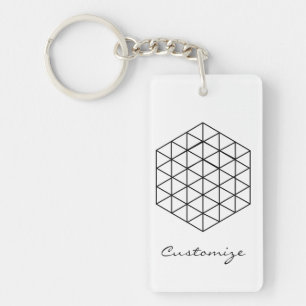 Geometric 3-D Cube Thunder_Cove Keychain