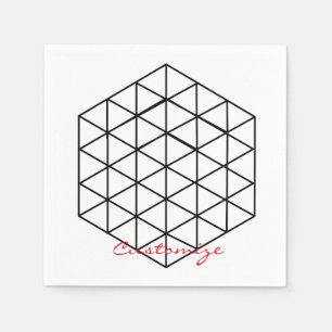 Geometric 3-D Cube Thunder_Cove Napkin