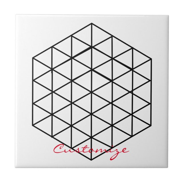 Geometric 3-D Cube Thunder_Cove Tile (Front)