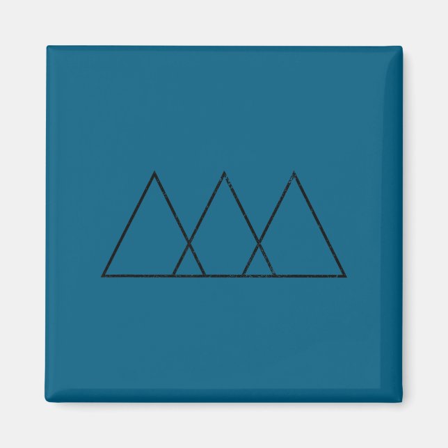 Geometric 3 Overlapping Triangles Geometry Design Magnet (Front)