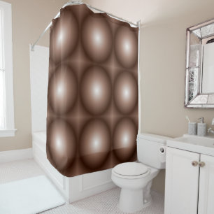 Geometric 3D Circle Dark Brown Mocha Mousse White 