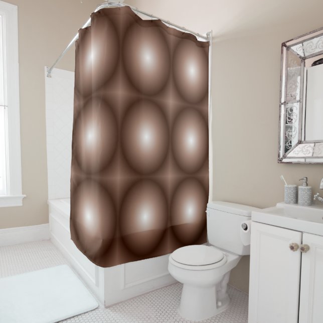 Geometric 3D Circle Dark Brown Mocha Mousse White  (In Situ)
