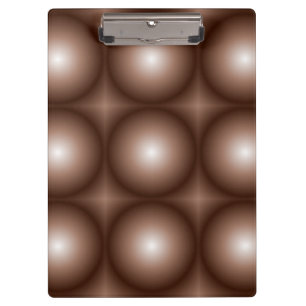 Geometric 3D Circle Dark Brown Mocha Mousse White Clipboard