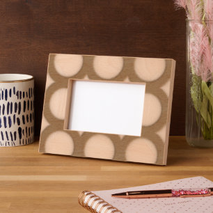 Geometric 3D Circle Dark Brown Mocha Mousse White  Etched Frames