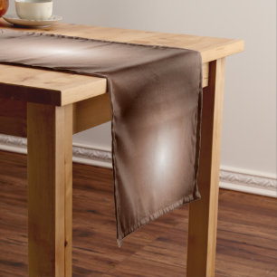 Geometric 3D Circle Dark Brown Mocha Mousse White Short Table Runner