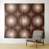 Geometric 3D Circle Dark Brown Mocha Mousse White