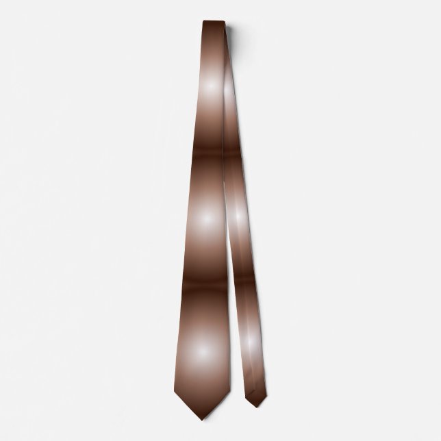 Geometric 3D Circle Dark Brown Mocha Mousse White  Tie (Front)
