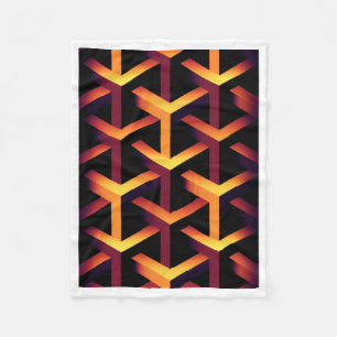 Geometric 3D Optical Illusion Pattern Fleece Blank Blanket
