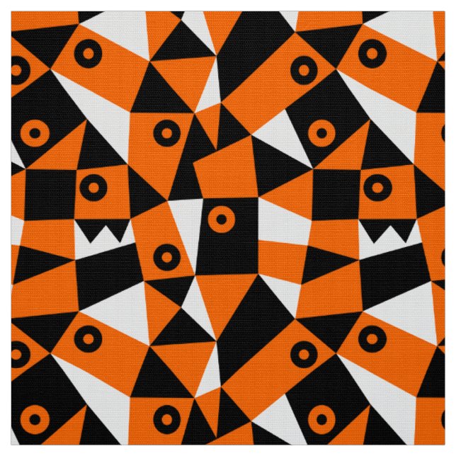Geometric Abstract 030919 - Orange Fabric (Swatch)