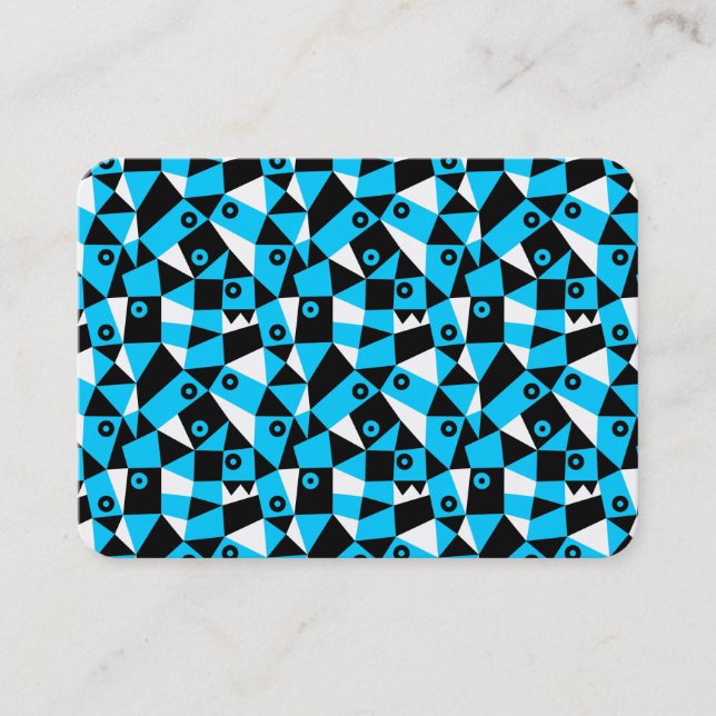 Geometric Abstract 030919 - Sky Blue Business Card (Front)